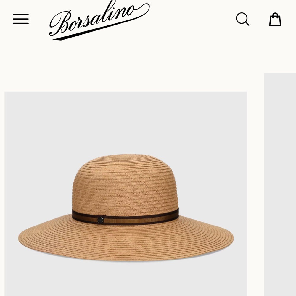 Borsalino Giselle Braided Papier Hat. Made In Italy. Size Small